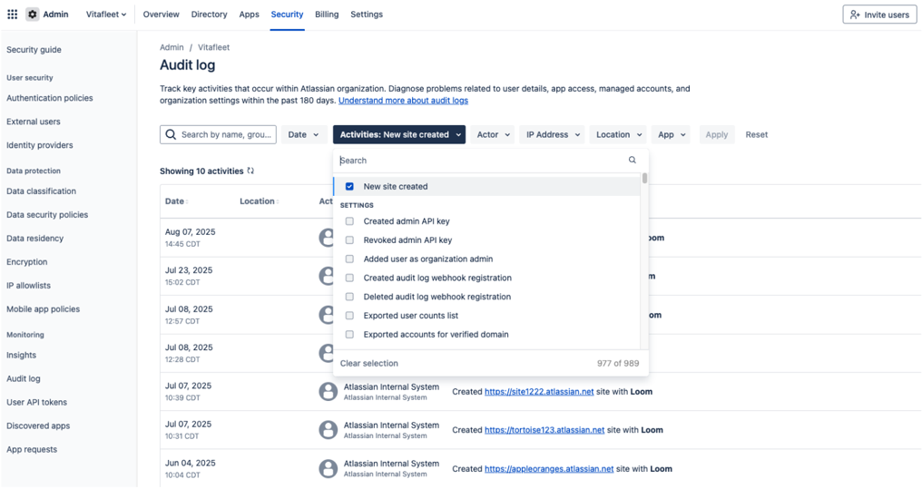 Created a Jira issue setting within dropdown