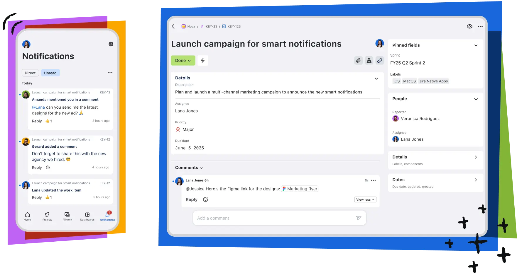 iPad 上的 Jira Cloud Mobile 屏幕截图