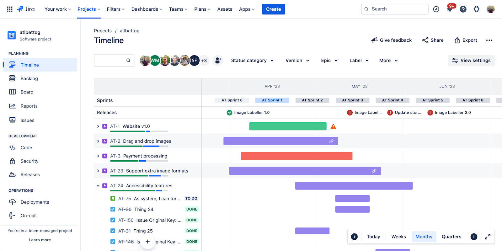 Jira timeline view