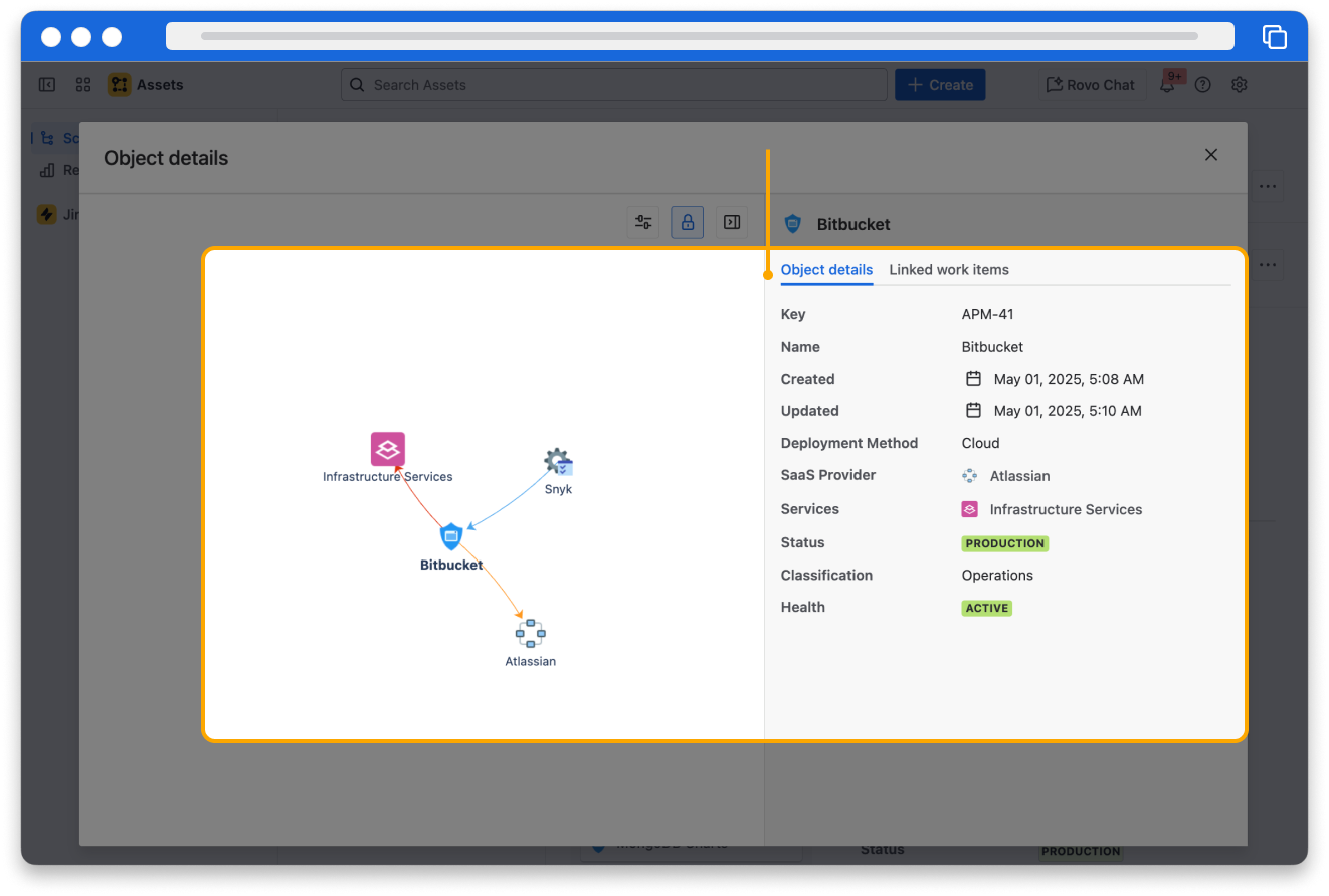 The Object details view in the Assets schema.