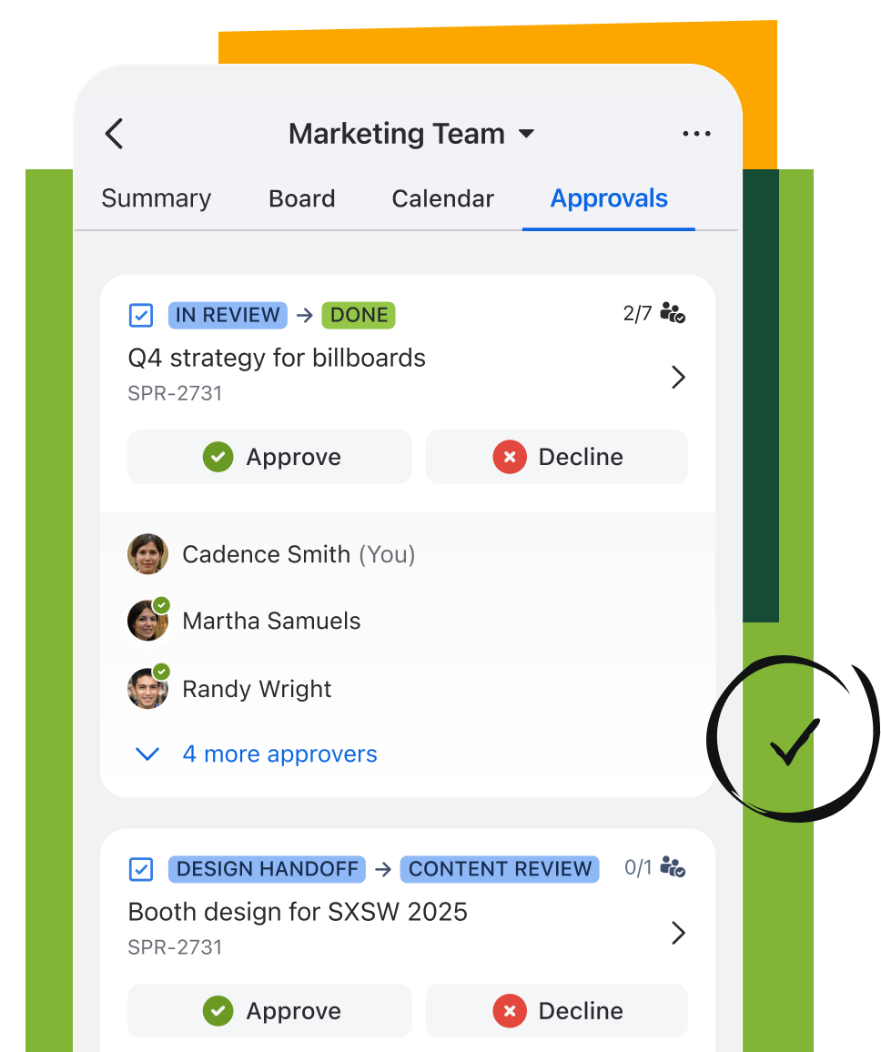 Jira Cloud Mobile product screenshot on mobile device, showing list of projects