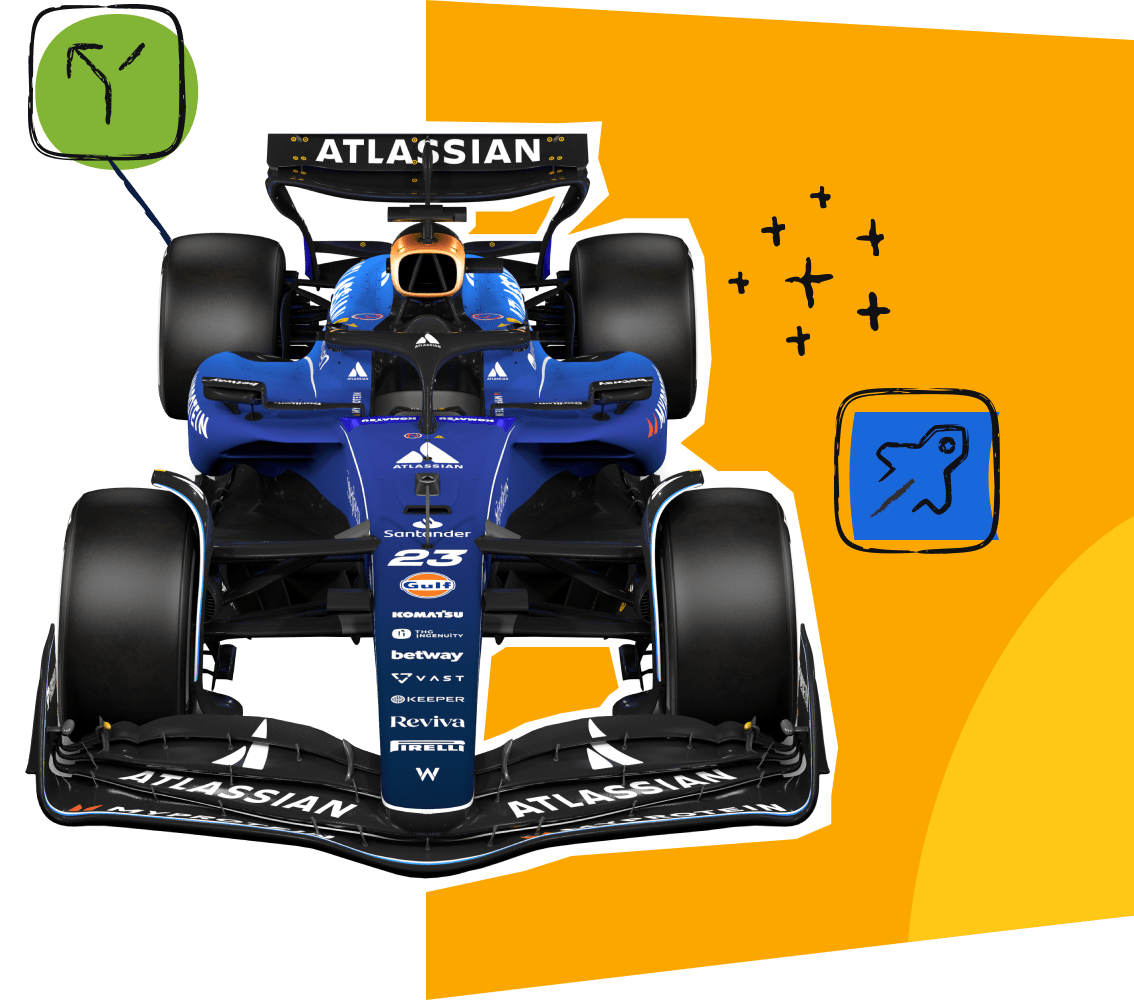 F1 Atlassian racecar.