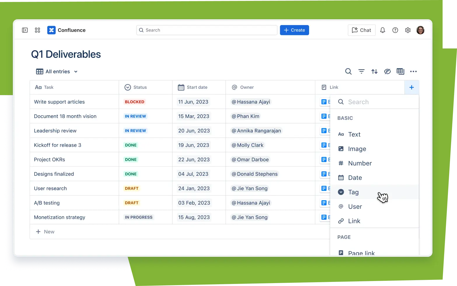 screenshot for Databases section