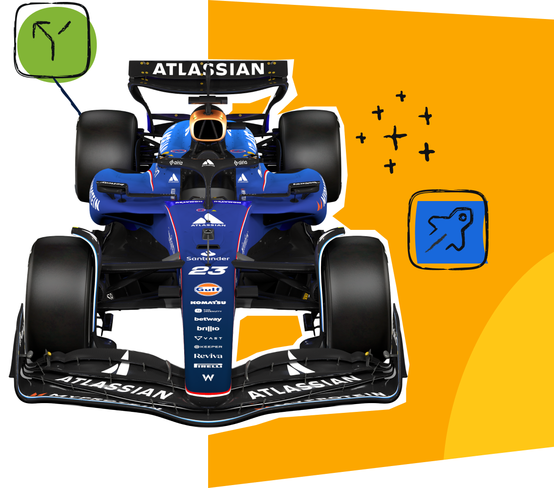 F1 Atlassian racecar.
