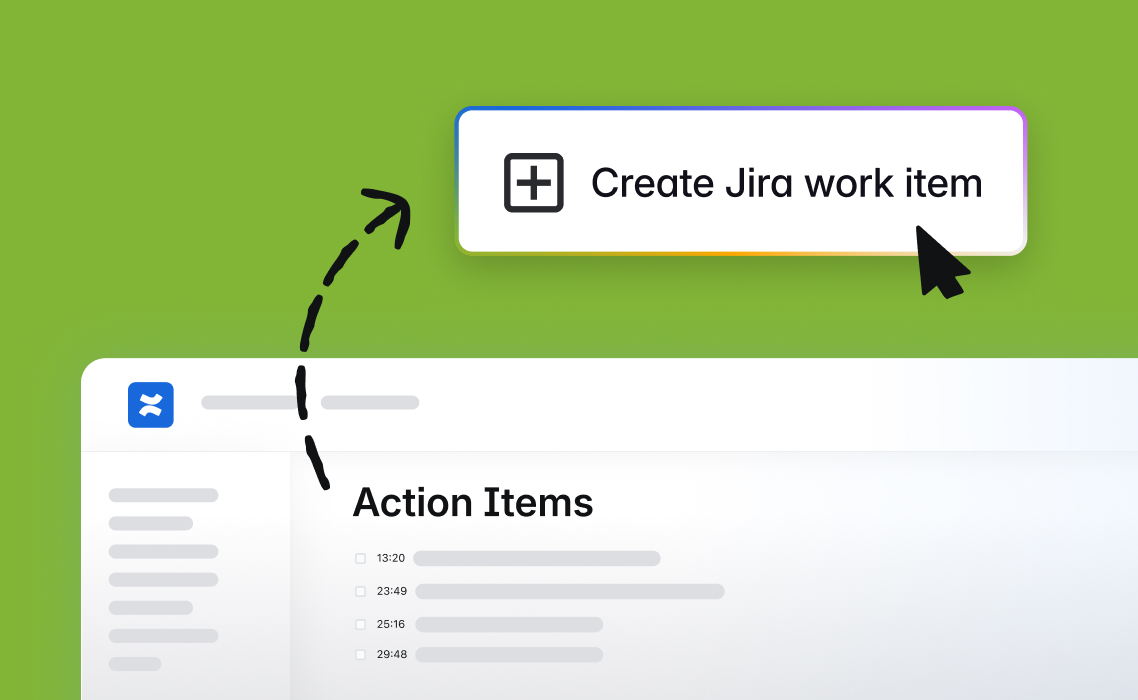Meeting notes + action items screenshot