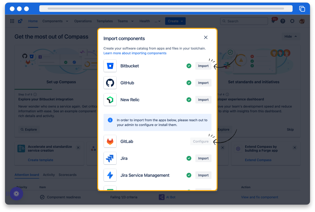 Create a component by importing from a repo