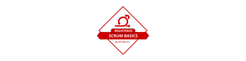 The Registered Scrum Basics by Scrum Inc. badge.