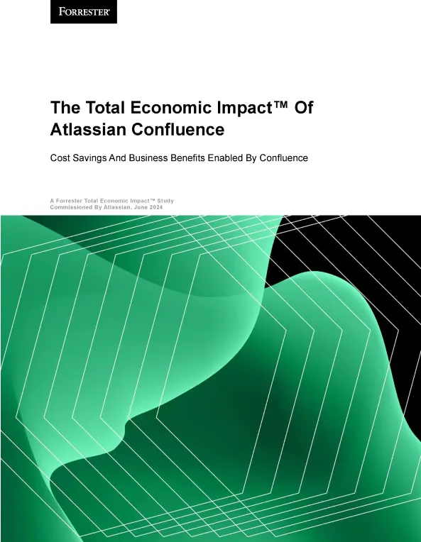 Forrester の『Total Economic Impact of Atlassian Confluence (Atlassian Confluence の総経済効果)』の表紙画像