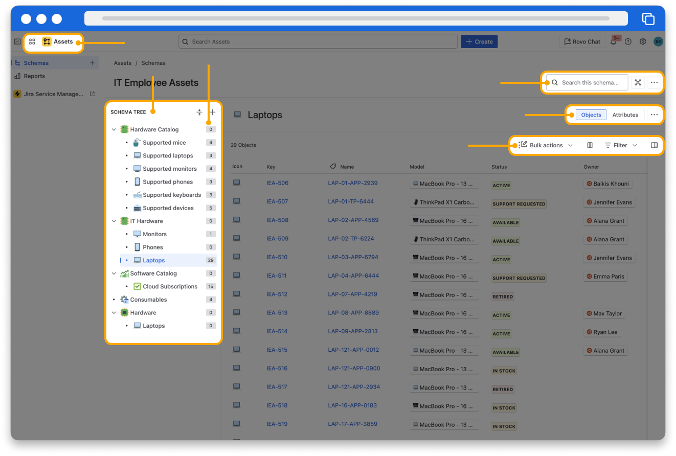 A schema view with the Object Type of System highlighted in the Object Details view.