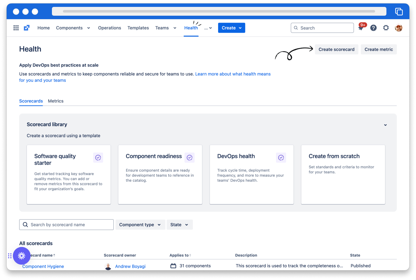 Create scorecard - Health