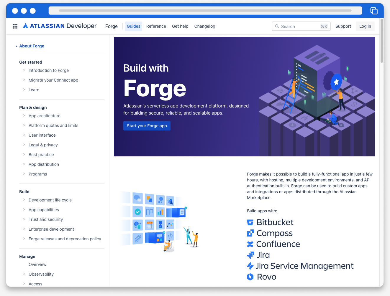 A screenshot of the Atlassian Forge documentation.
